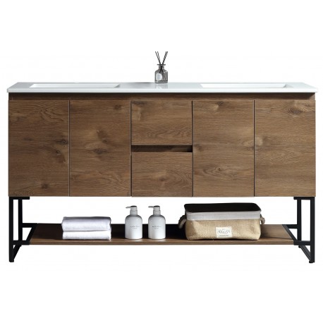 Berlin 60" Caramel , Freestanding Vanity