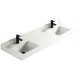 Pure White 72", Quartz Vanity Top with 2 Undermount Porcelain Sinks