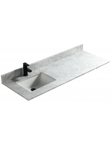 Carrara blanc 60", dessus de vanité en marbre avec lavabo en porcelaine sous-plan