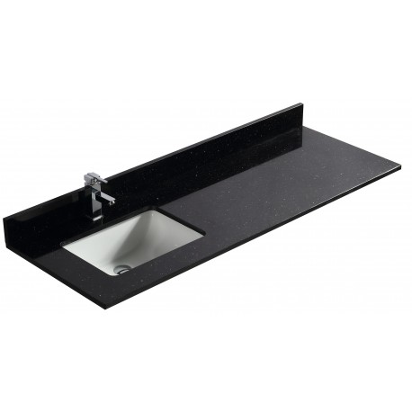 Galaxy Black 60", granite vanity top with undermount porcelain sink