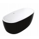 Fuxi 59“ Glossy White and Black, Freestanding bathtub