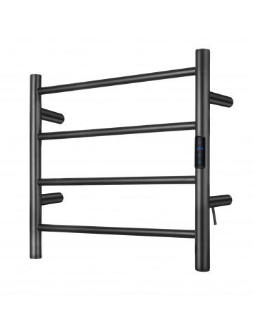 EZ-HEAT matte black, freestanding electric towel warmer