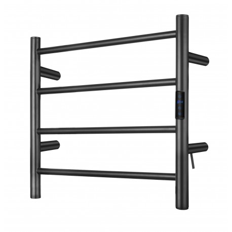 EZ-HEAT matte black, freestanding electric towel warmer