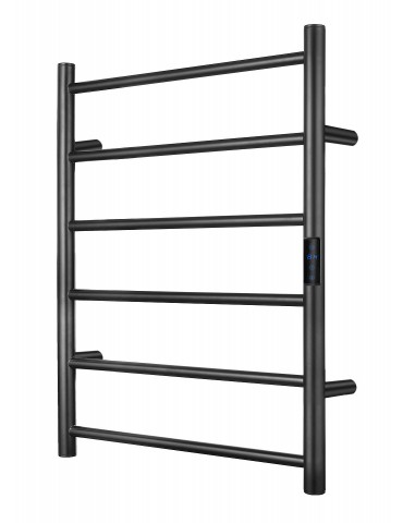 EZ-HEAT matte black, freestanding electric towel warmer