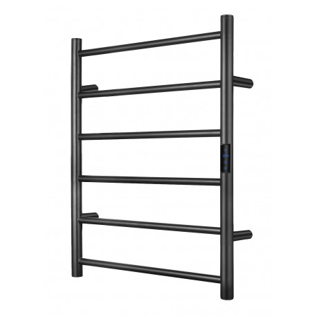 EZ-HEAT matte black, freestanding electric towel warmer