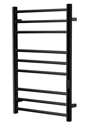 HEAT-X matte black, freestanding electric towel warmer