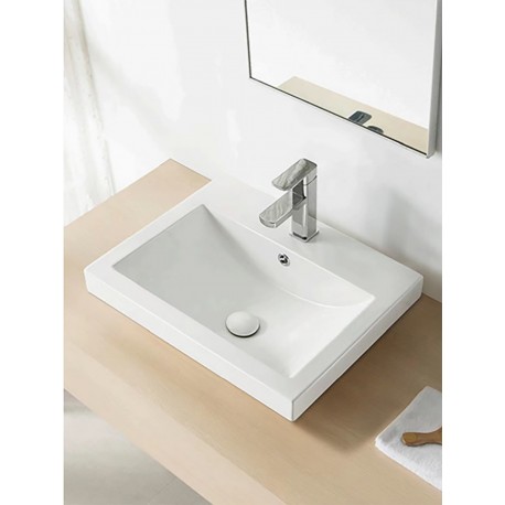 Mars, Semi-Recessed Porcelain Sink