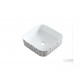 Volva 15", square porcelain sink with glossy white finish and graphics