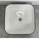 Nyx 15", square porcelain sink with glossy white and black finish