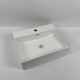 Kali, rectangular porcelain sink with glossy white and finish