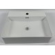 Kali, rectangular porcelain sink with glossy white and finish