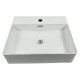 Kali, rectangular porcelain sink with glossy white and finish