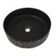 Volva, square porcelain sink with matt black finish and golden marbling