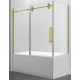 Apollon 60", Shower Door on Bath, matt gold finish