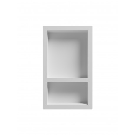 Niche de Douche SMC 16×27“, finie blanche 2 sections