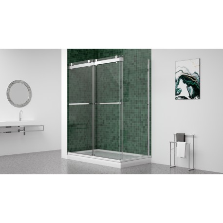 Waka 32", Chrome, side panel shower glass