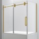 Apollon 60", Shower Door on Bath, matt gold finish