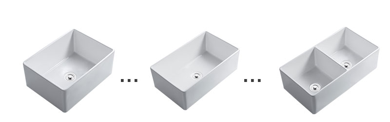 éviers en porcelaine simple et double de couleur blanche