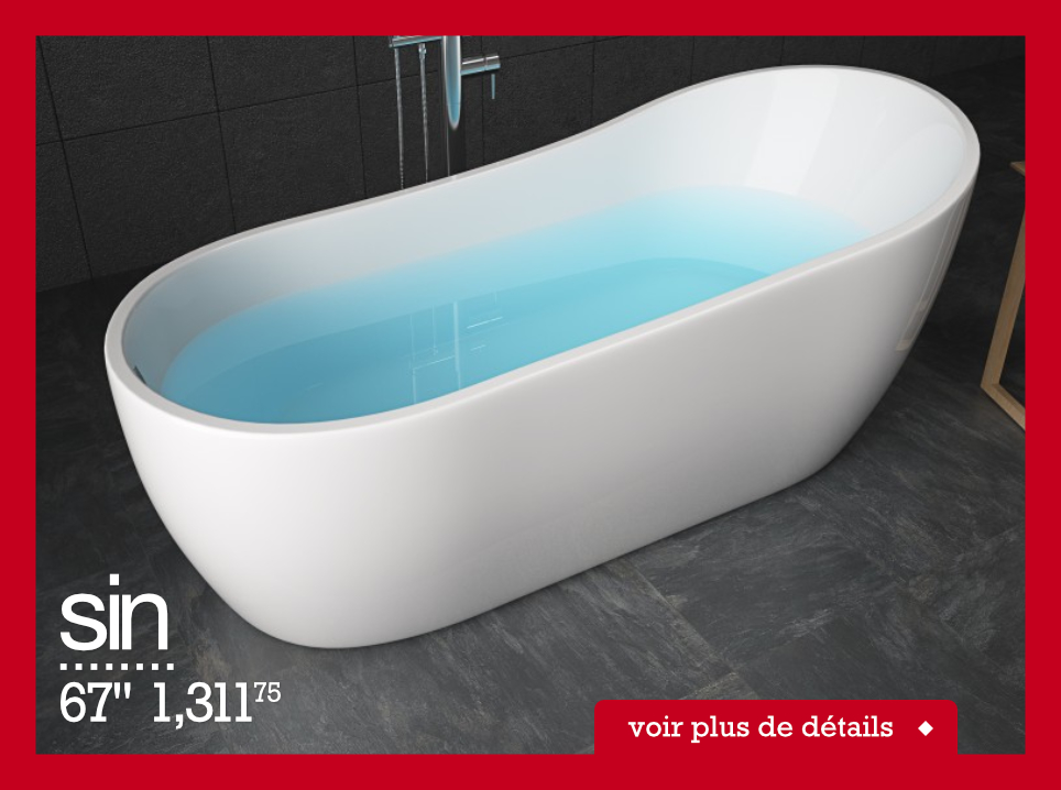 Sin, bains autoportant 67"
