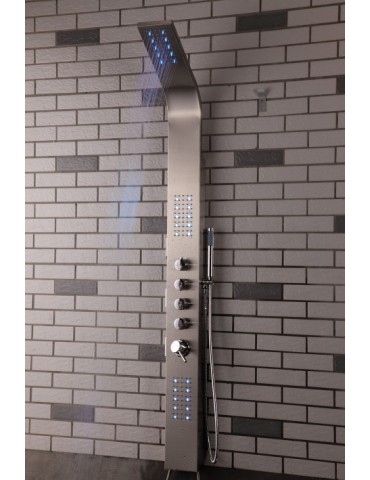 Éos, Colonne de douche chrome avec LED