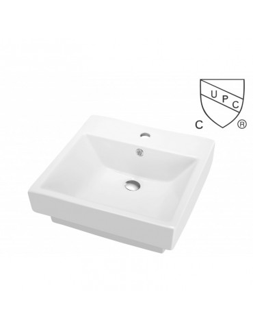 Kali, Lavabo en porcelaine semi encastré