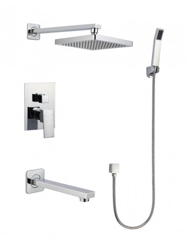 Ares, Robinet de bain et douche chrome poli