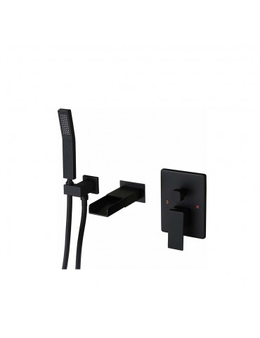 Hermes, Matte Black Wall Mounted Bathtub Faucet